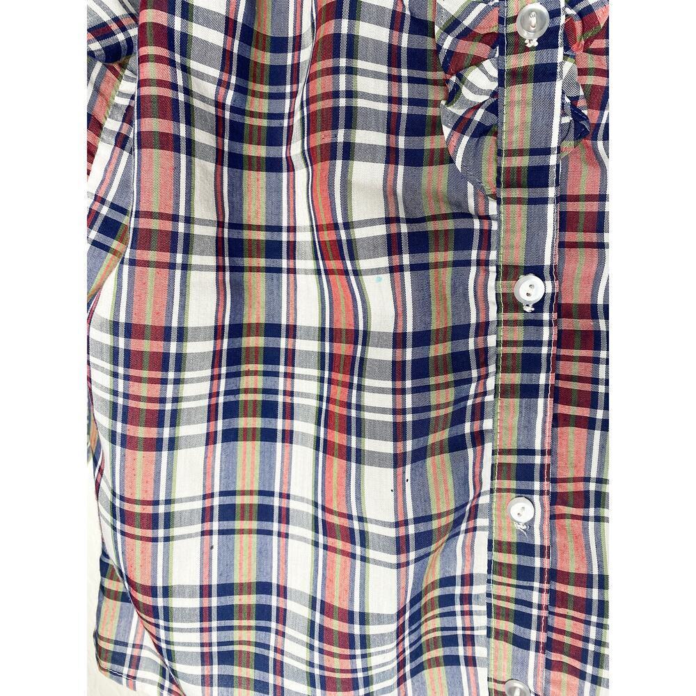 Vintage Romance California Womens Plaid Button Up Blouse Ruffles Western Country - Picture 8 of 9